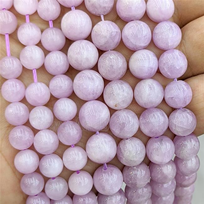 Natural Kunzite Beads Lavender AA-Grade Smooth Round