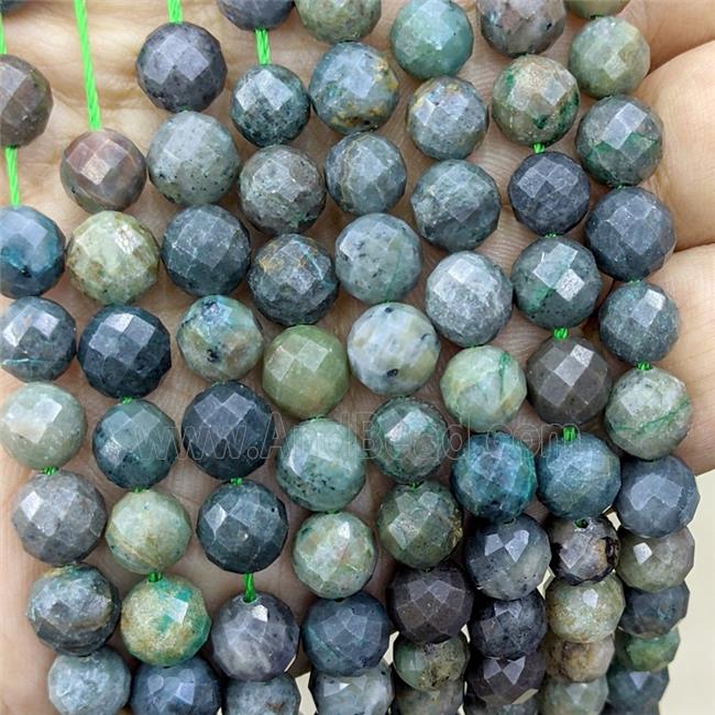 Silica Chrysocolla Beads Green Faceted Round