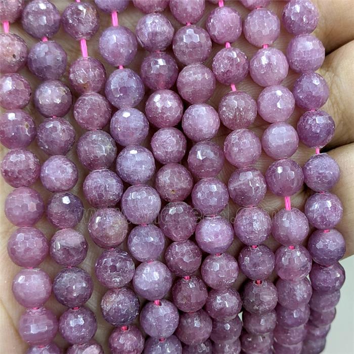 Natural Ruby Beads Red Faceted Round