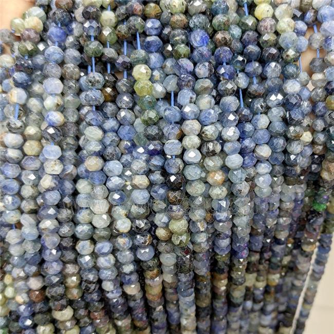 Natural Blue Kyanite Beads Faceted Rondelle