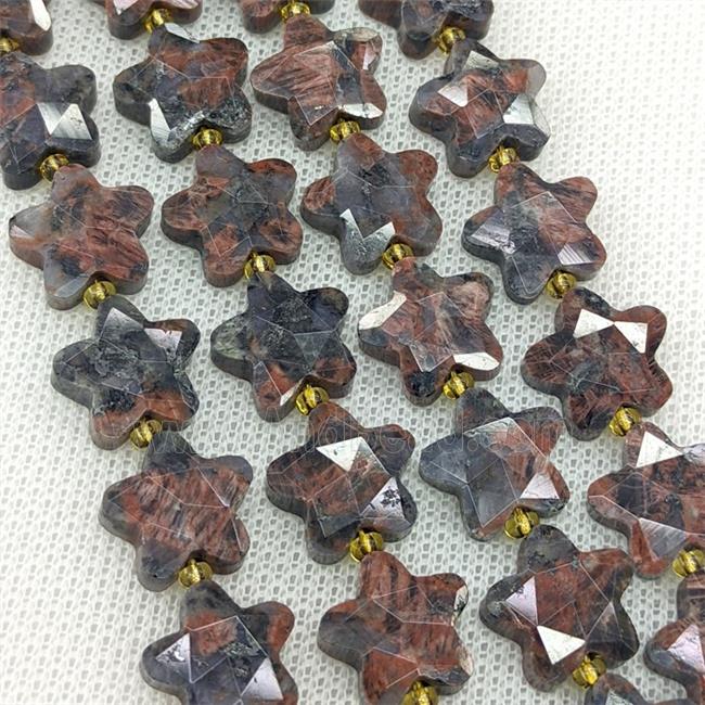 Natural Natural Yooperlite Flame Jasper Star Beads Faceted