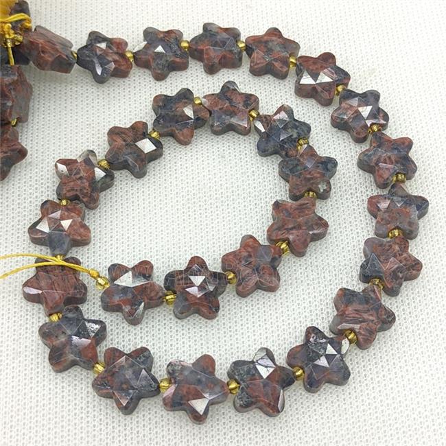 Natural Natural Yooperlite Flame Jasper Star Beads Faceted