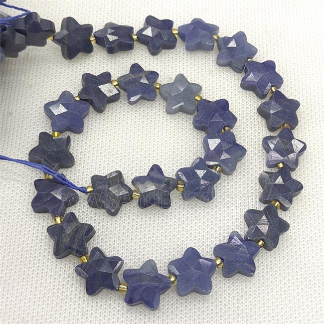 Natural Blue Aventurine Star Beads Faceted