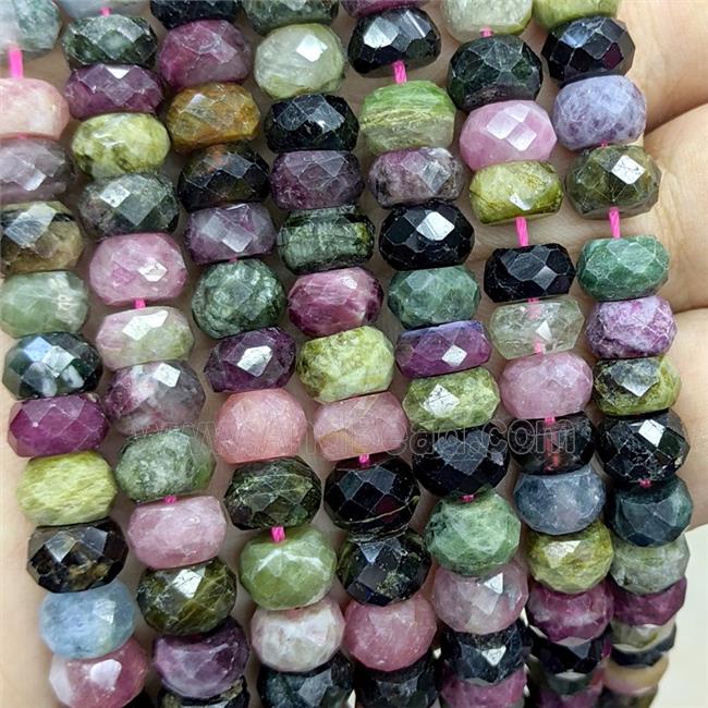 Natural Tourmaline Beads A-Grade Multicolor Faceted Rondelle