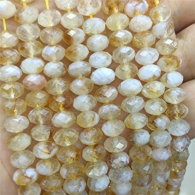 Natural Yellow Citrine Beads Faceted Rondelle
