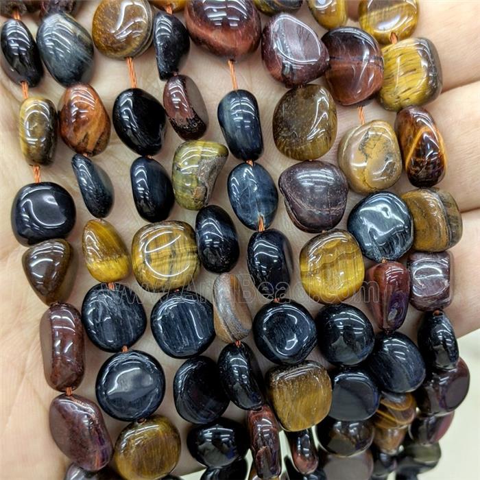 Tiger Eye Stone Chips Beads Multicolor Freeform