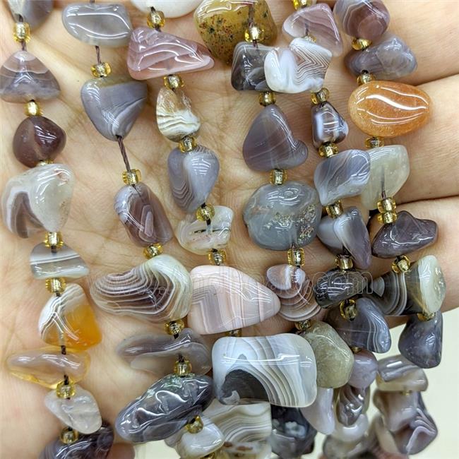 Natural Botswana Agate Chips Beads Freeform Topdrilled