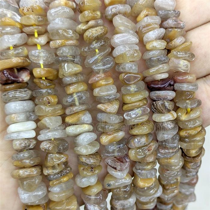 Natural Golden Rutilated Quartz Chips Beads Freeform