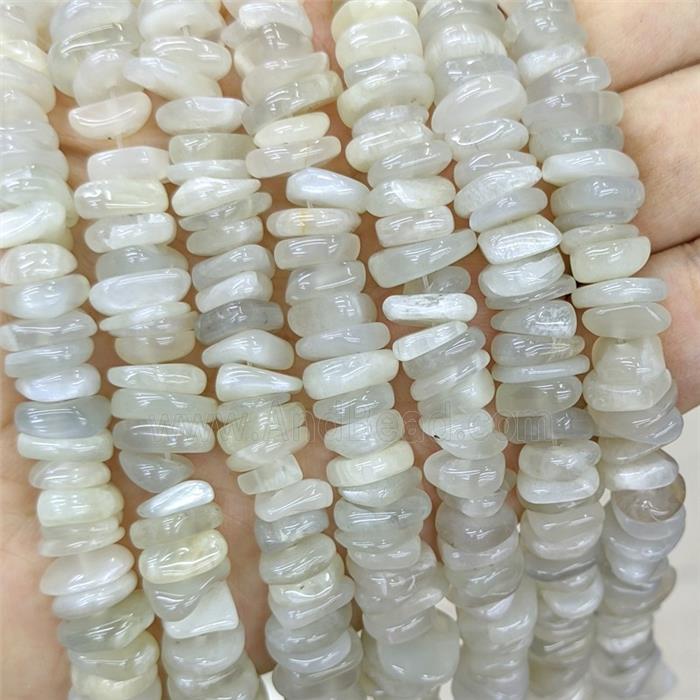 Natural Whitegray Moonstone Chips Beads Freeform