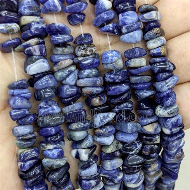 Natural Blue Sodalite Chips Beads Freeform