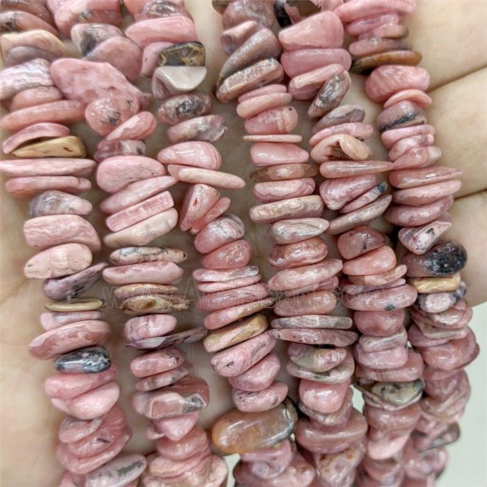 Natural Natural Pink Argentina Rhodochrosite Chips Beads Freeform