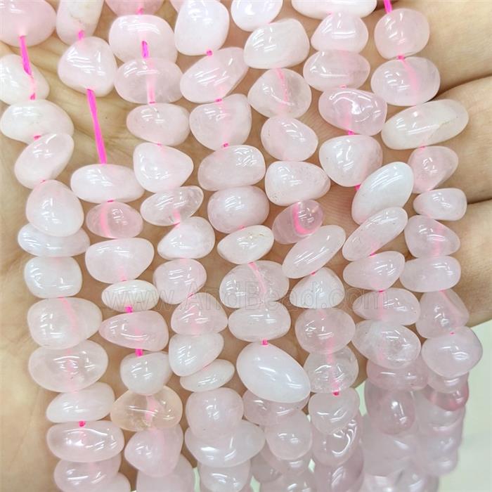 Natural Pink Rose Quartz Chips Beads Freeform