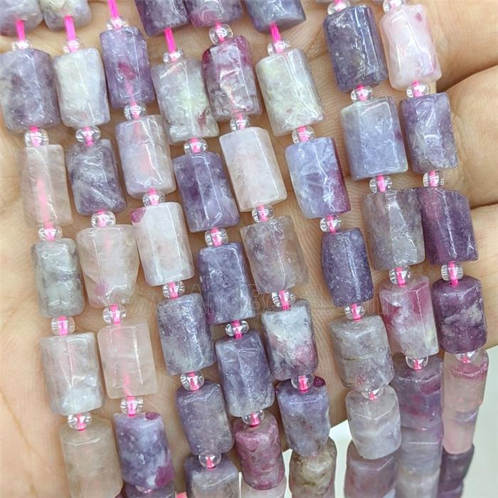 Natural Purple Tourmaline Tube Beads