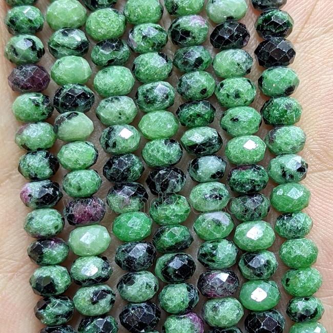 Natural Green Zoisite Beads Faceted Rondelle