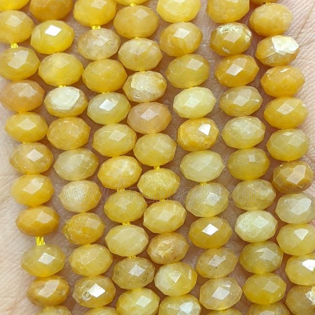 Yellow Honey Jade Beads Faceted Rondelle Dye