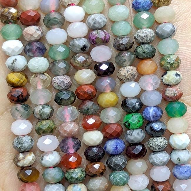 Natural Gemstone Beads Faceted Rondelle Mixed