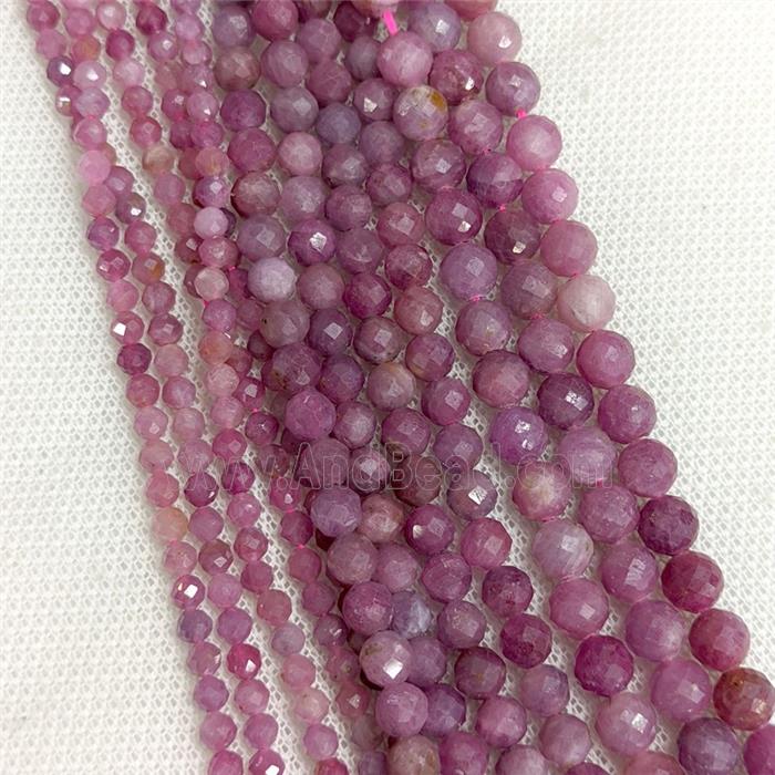 Natural Ruby Beads AA-Grade Red Faceted Round