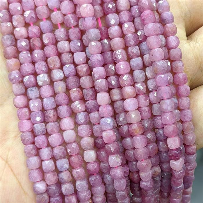 Natural Ruby Beads AA-Grade Red Faceted Cube