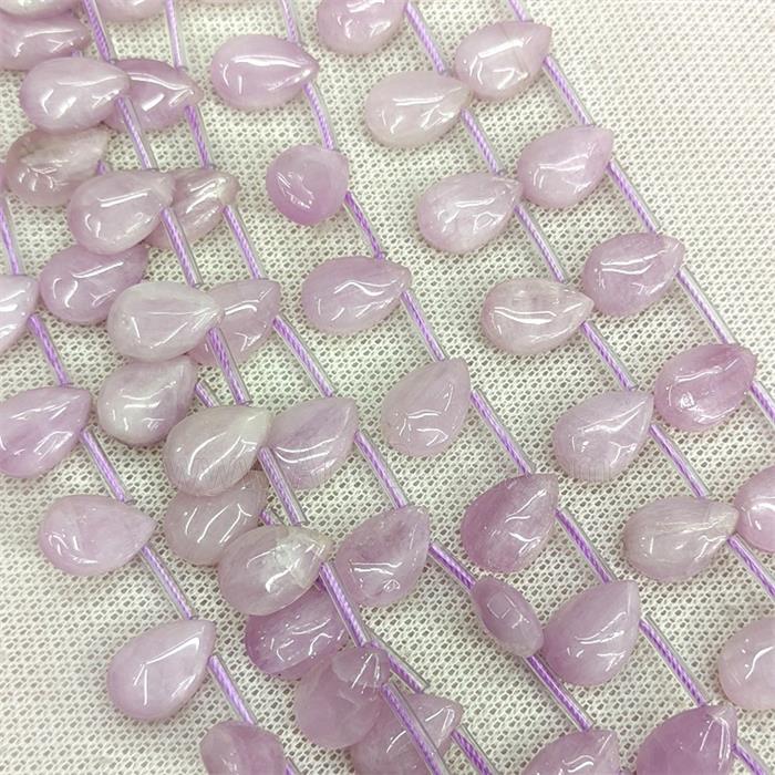 Natural Kunzite Teardrop Beads Topdrilled