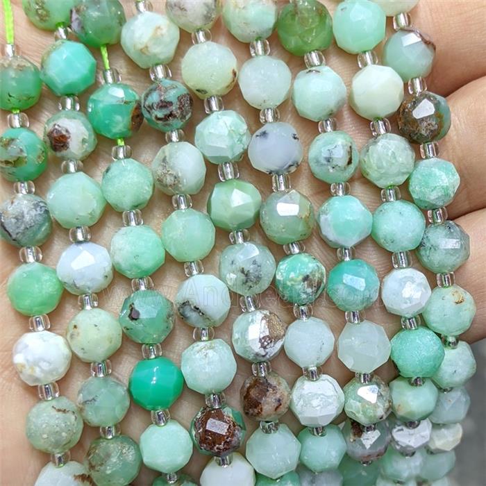 Natural Green Australian Chrysoprase Beads Cutted Round