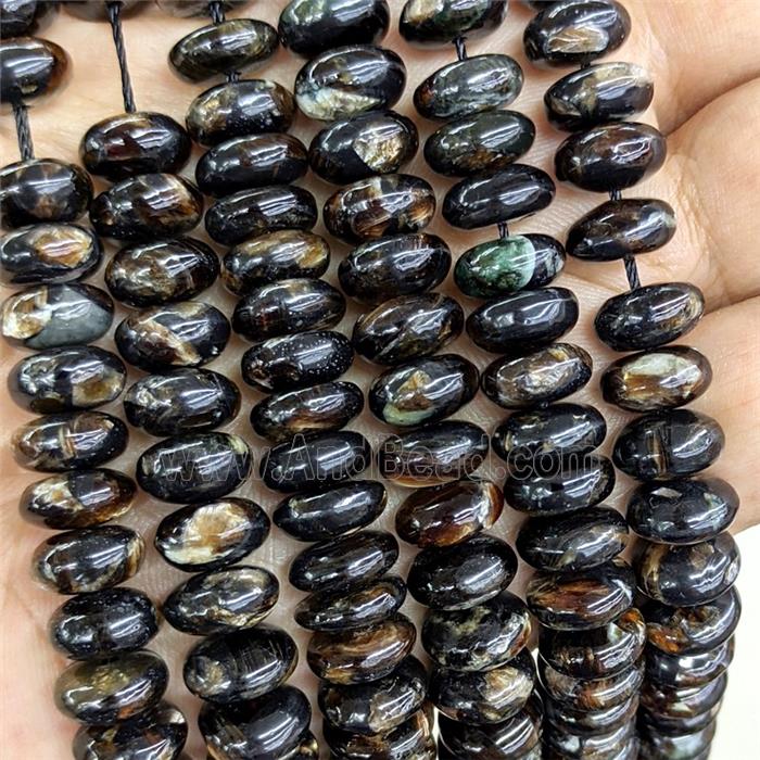 Natural Brazilian Biotite Beads GoldenBlack Smooth Rondelle