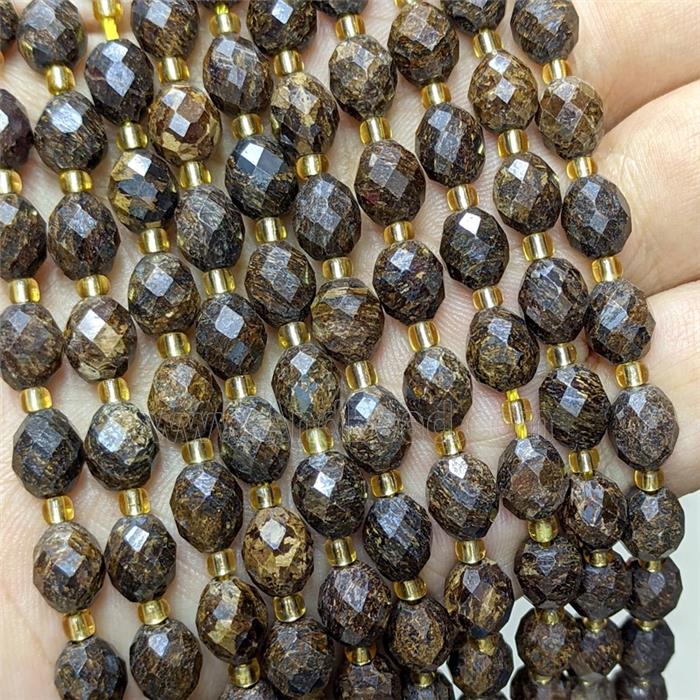 Natural Bronzite Beads Faceted Rice