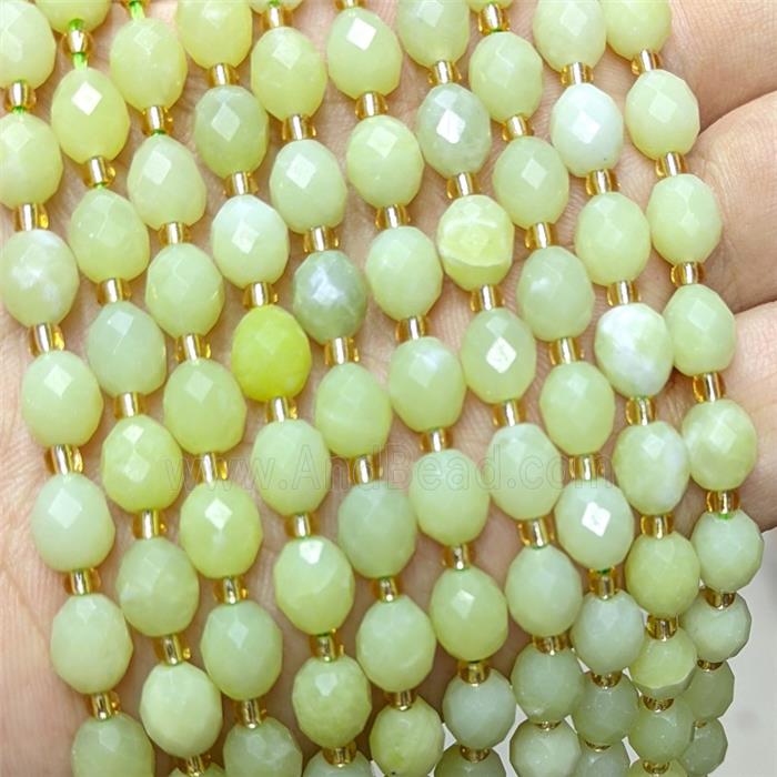 Natural Lemon Jade Beads Dye Faceted Rice