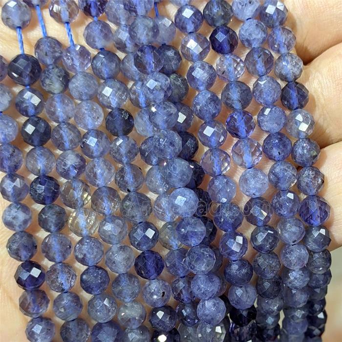 Natural Iolite Beads Blue Faceted Round