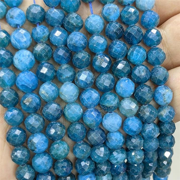 Natural Blue Apatite Beads Faceted Round
