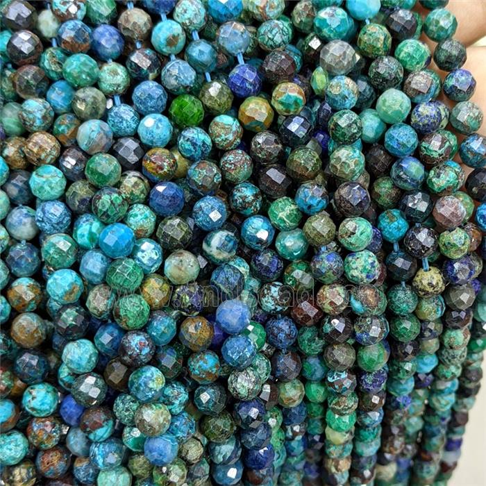 Natural Chrysocolla Beads Faceted Round