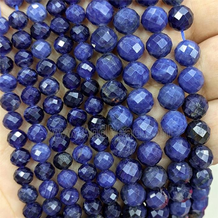 Natural Blue Sodalite Beads A-Grade Faceted Round