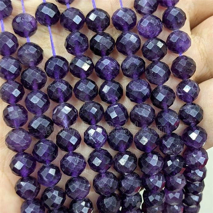 Natural Purple Amethyst Beads Faceted Round