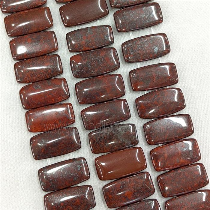 Natural Poppy Jasper Beads Two Holes Rectangle