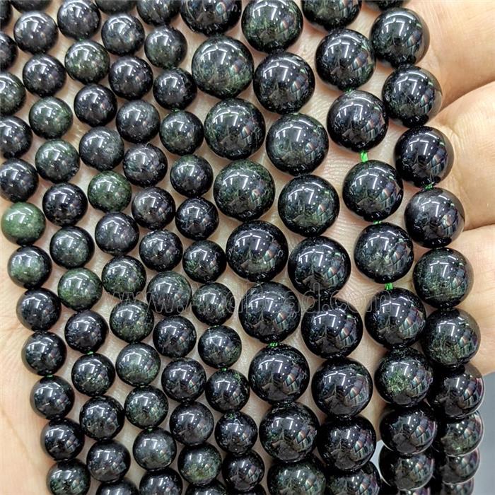 Natural Darkgreen Diopside Beads Smooth Round