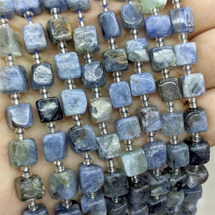 Natural Blue Kyanite Cube Beads B-Grade