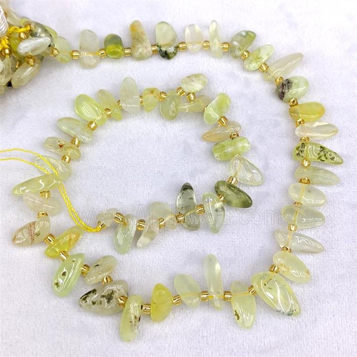 Natural Olive Prehnite Chips Beads Freeform Topdrilled