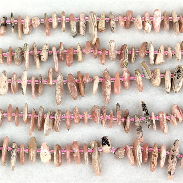 Natural Pink Rhodochrosite Chips Beads Freeform Topdrilled