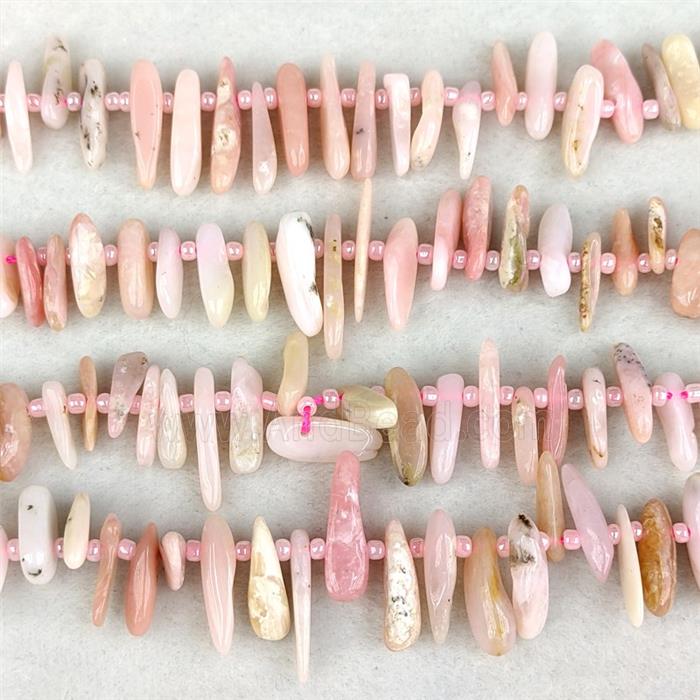 Natural Pink Opal Chips Beads Freeform Topdrilled