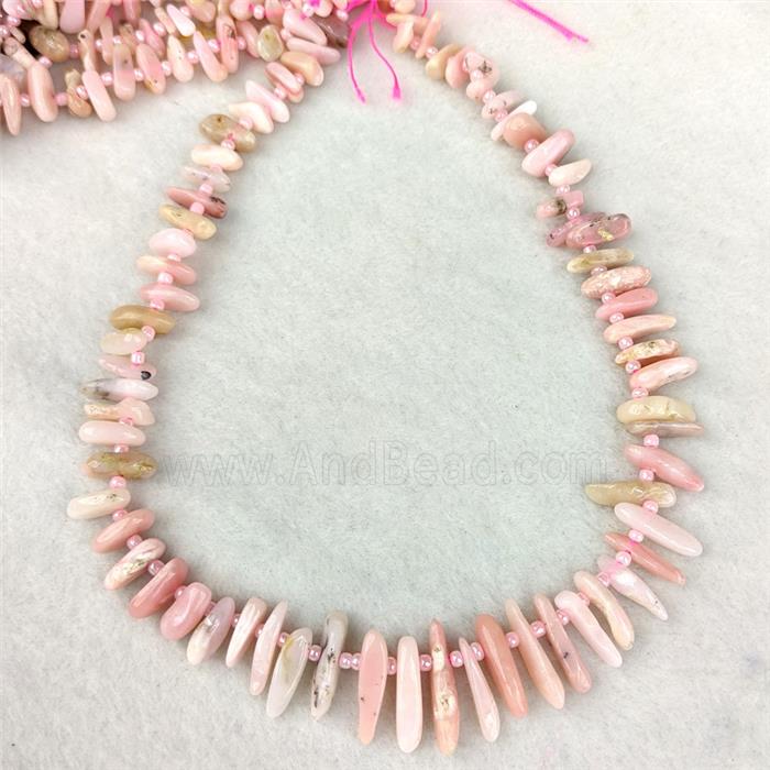 Natural Pink Opal Chips Beads Freeform Topdrilled