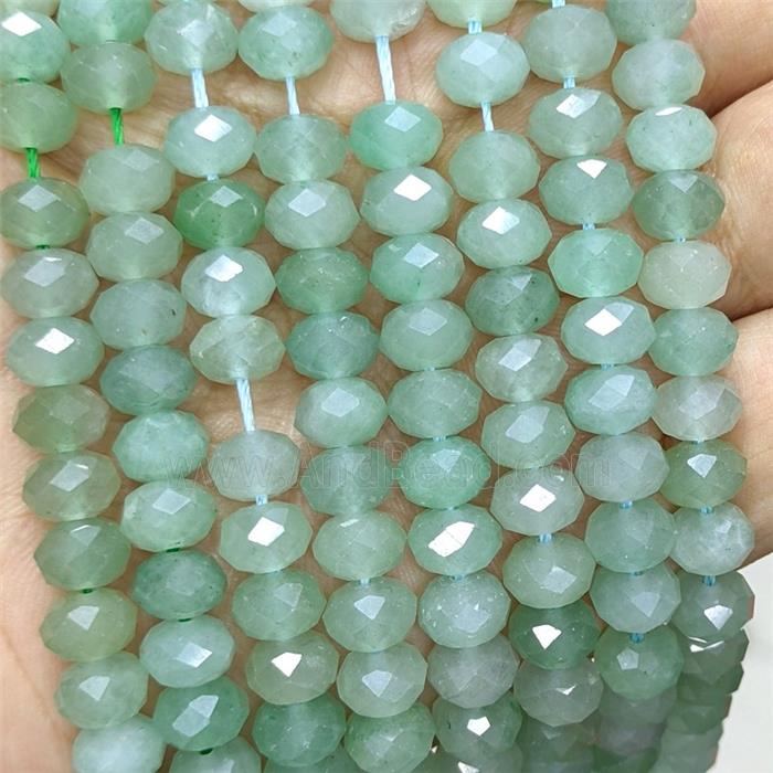 Natural Lt.green Aventurine Rondelle Beads Faceted