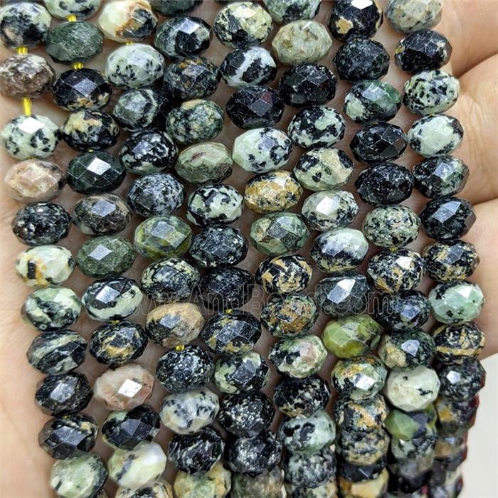 Natural African Turquoise Rondelle Beads Faceted