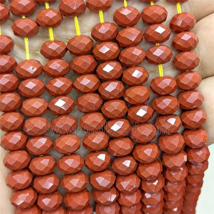 Natural Red Jasper Rondelle Beads Faceted