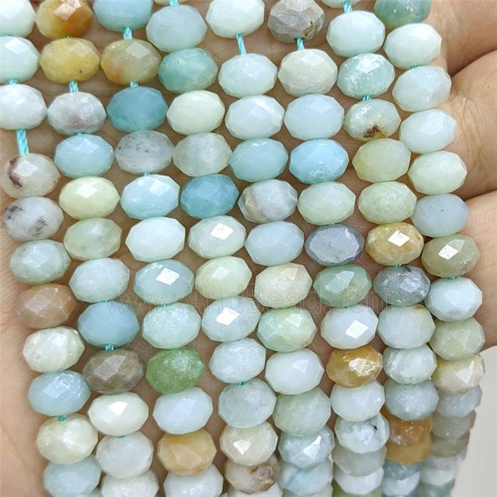 Natural Chinese Amazonite Beads Faceted Rondelle