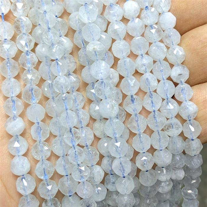 Natural Blue Aquamarine Beads Cutted Round