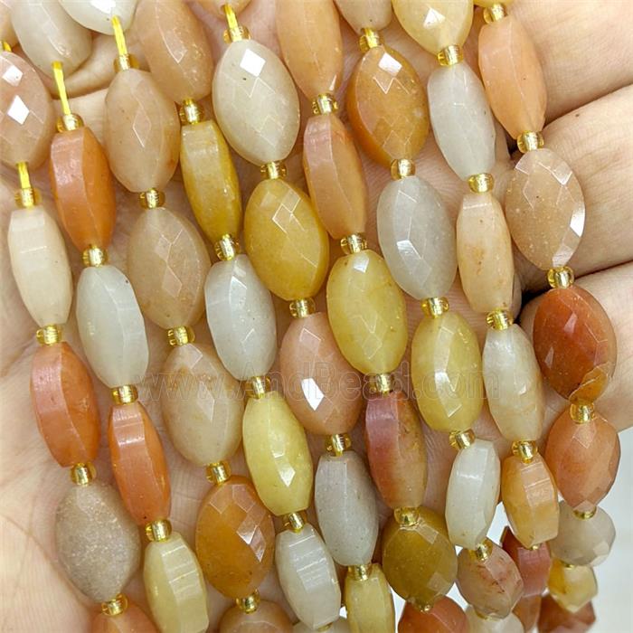 Natural Red Aventurine Beads Faceted Horse-Eye