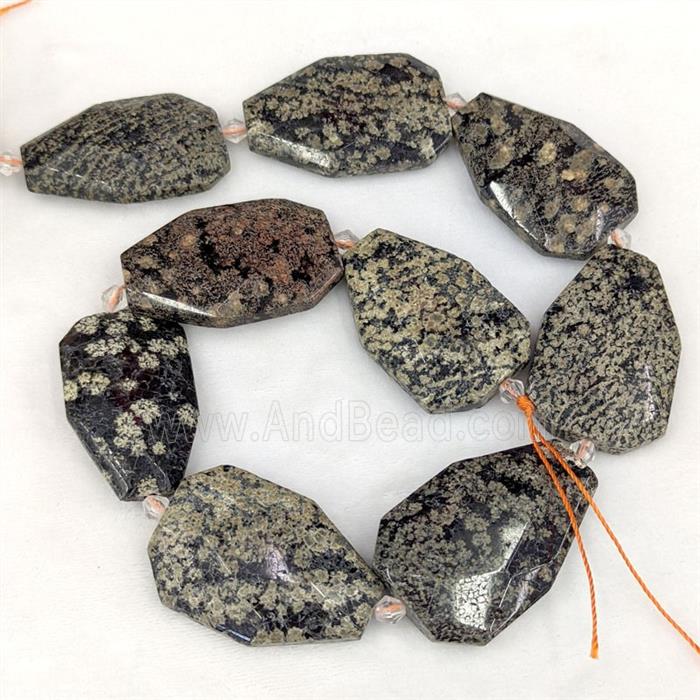 Snowflake Jasper Slice Beads