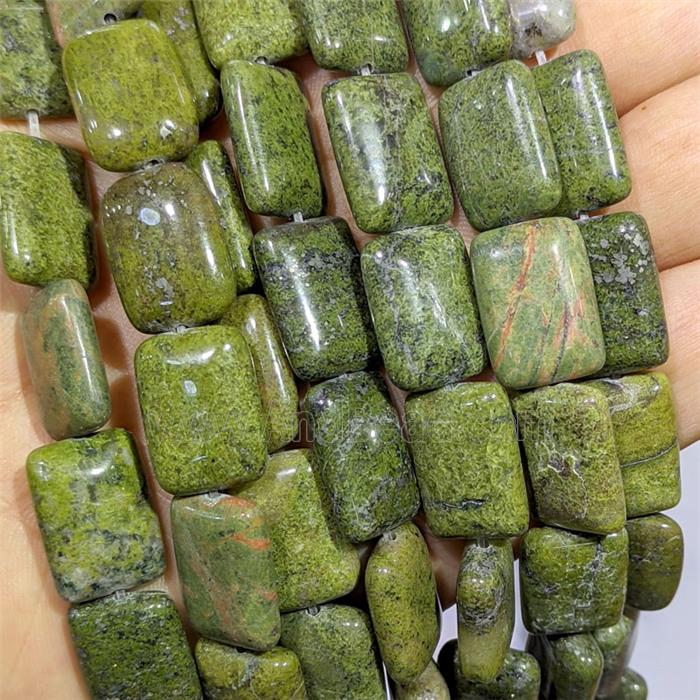 Natural Green Epidote Rectangle Beads