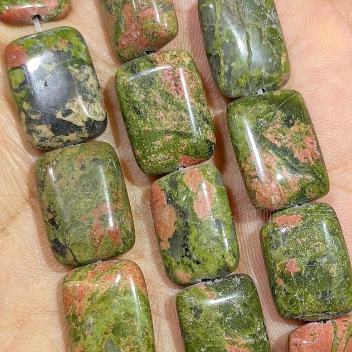 Natural Unakite Rectangle Beads