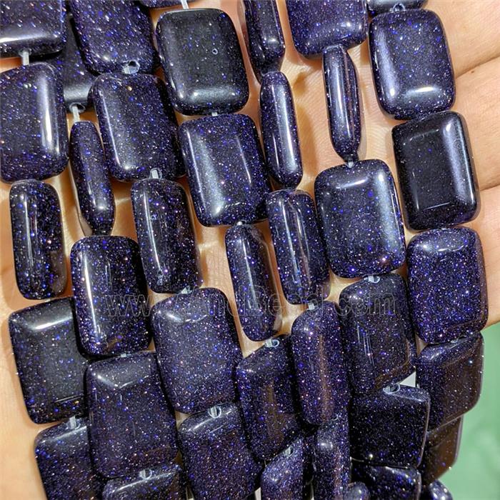 Blue Sandstone Rectangle Beads