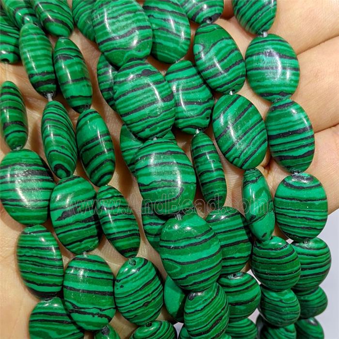 Synthetic Malachite Oval Beads Green